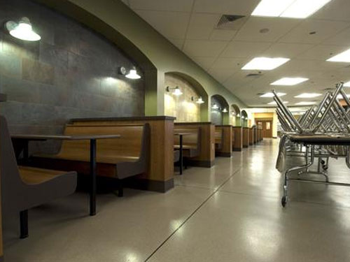 stonblend seamless flooring in cafeteria