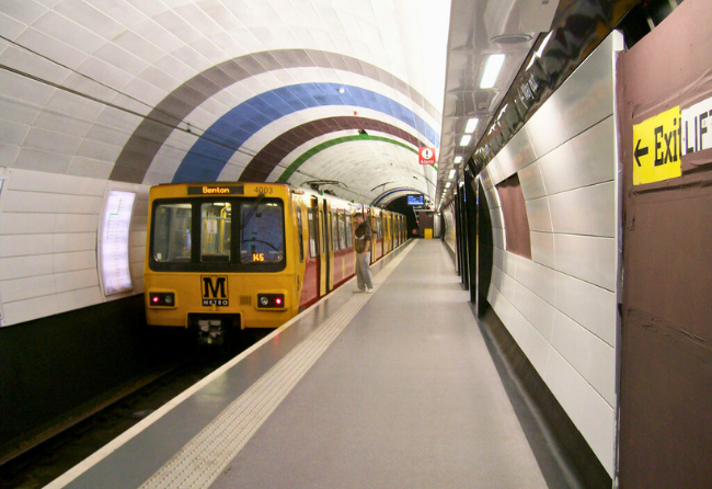 Stonres On A Train Platform