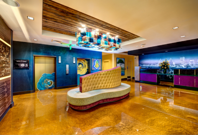 Hotel Lobby With Reflect Flooring