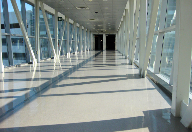 Medical Center Pedestrian Bridge With Stonhard Flooring