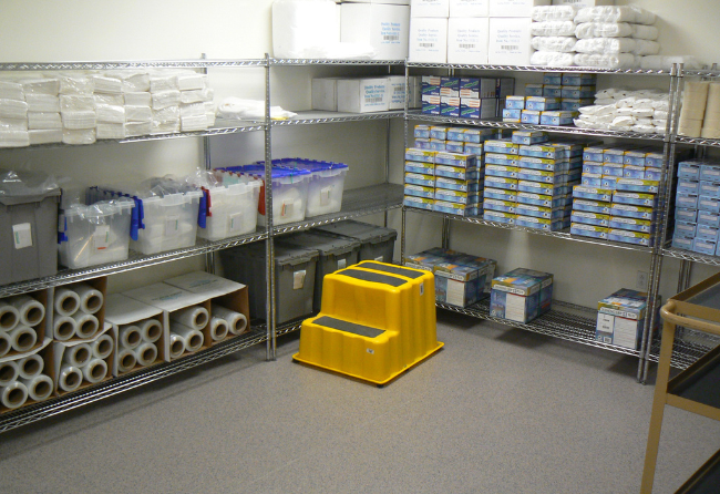 Storage Space In A Hospital With Stonblend Flooring